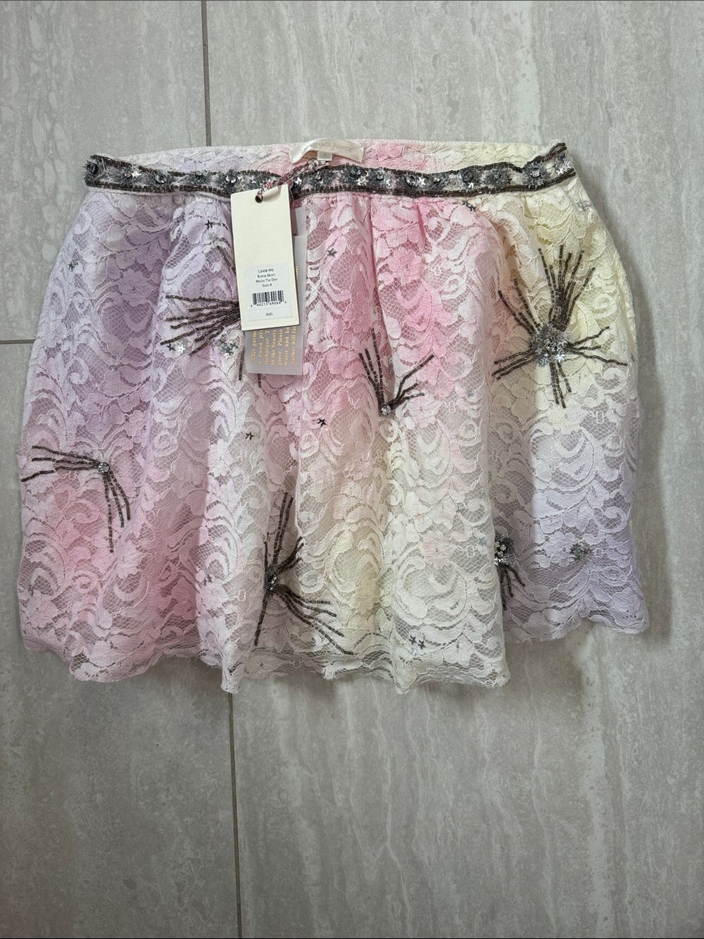 LoveShackFancy Kezia Mini Skirt Multi Tie Dye